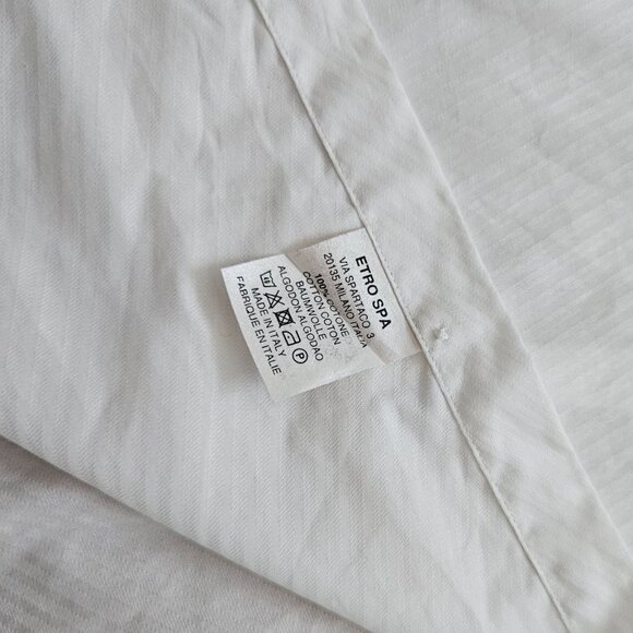 Etro SPA Contrast Paisley Collar & Cuffs Dress Shirt – Size 39 (US M), White - Picture 11 of 11